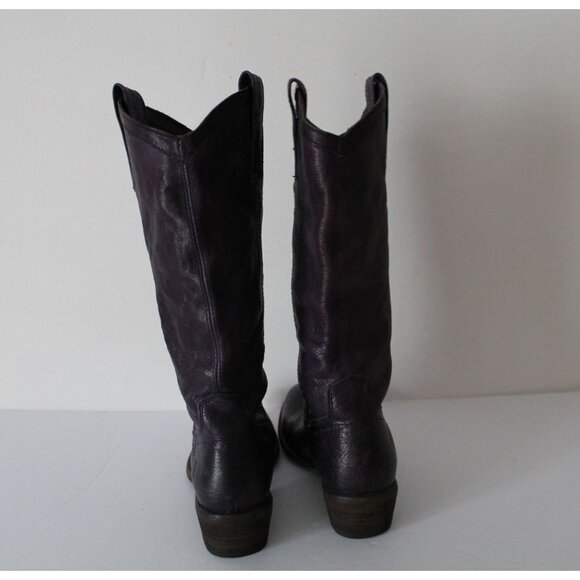 Frye Carson Pull-On Boots Western Cowgirl Size 5.5 Dark Purple - Picture 4 of 10